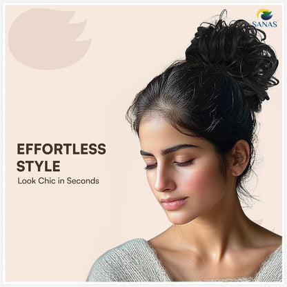 Brown Synthetic Hair Bun Hair Accessories for Women