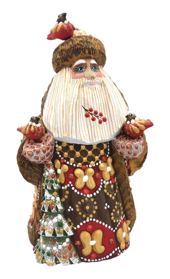 Santa with Birds Brown Coat BuyRussianGifts Store