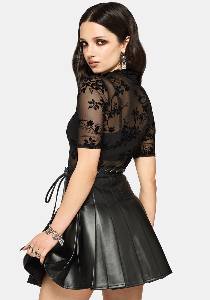 Saski Thorn Jinx Mesh Short Sleeve Top