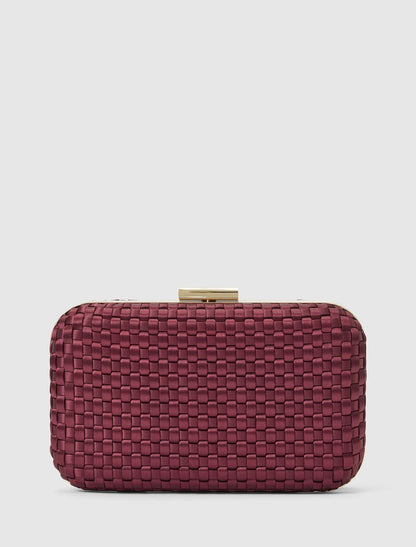 Savannah Satin Weave Hardcase Clutch Forever New