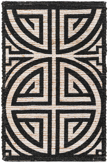 Desert Weave Jute Collection Area Rug -  Thar Rectangle Black and Ivory  lifestyle 5