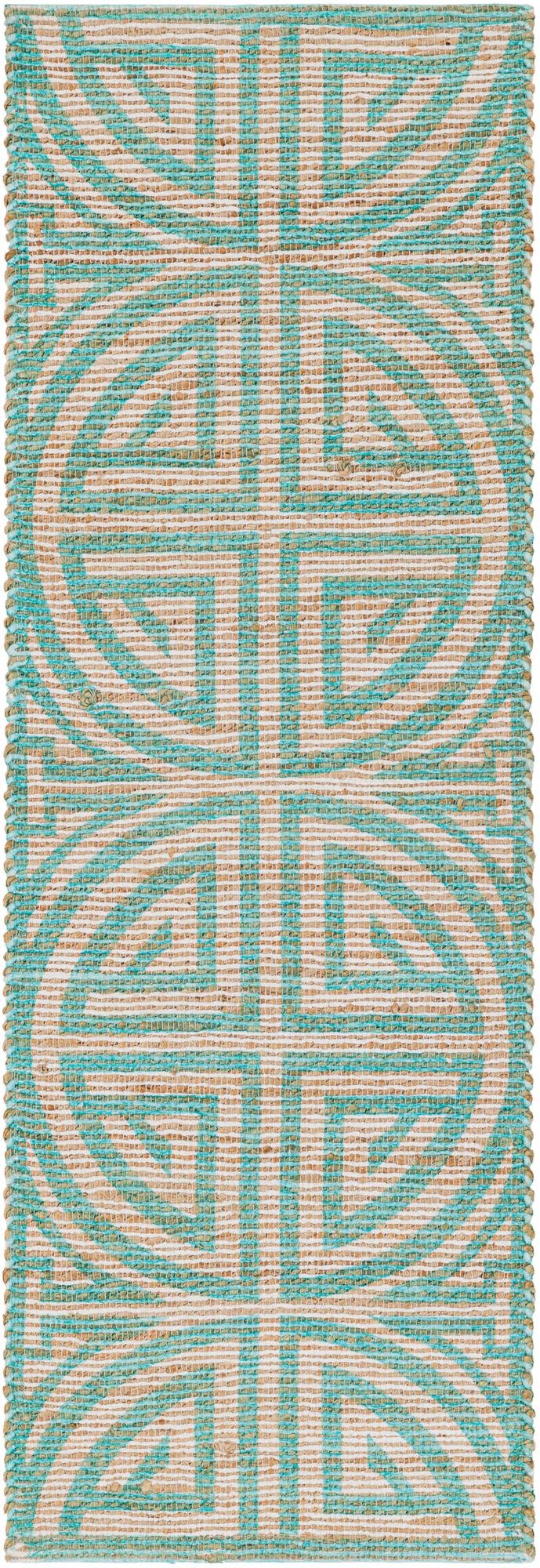 Ivory and Blue / Runner / 6 Ft Runner
