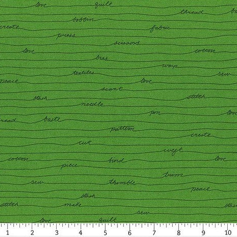 Scrawl Clover, quilting fabric by Andover