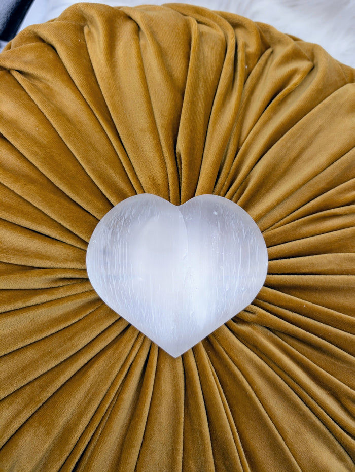 Selenite Heart XL - Sacramento Crystal Co.