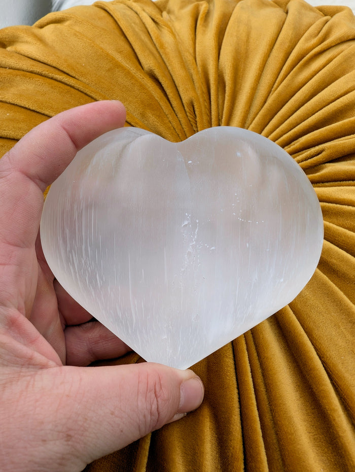 Selenite Heart XL - Sacramento Crystal Co.