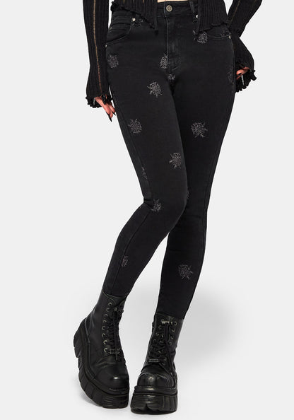 Selin Embroidered Denim Skinny Jean