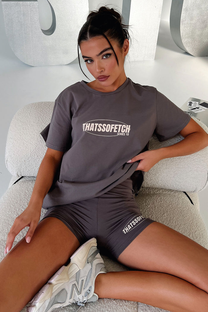 Series 10 Oversized Tee - Charcoal/Beige