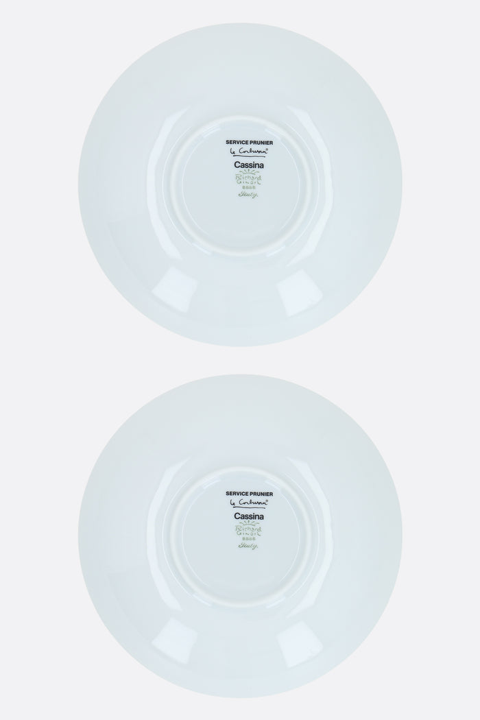 Service Prunier: porcelain two soup plate set