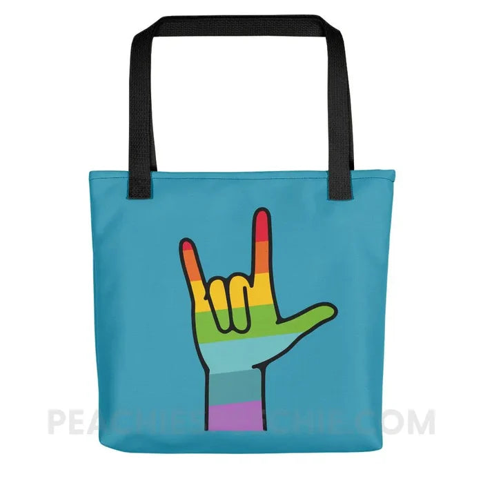Sign Love Tote Bag - Black - Bags peachiespeechie.com