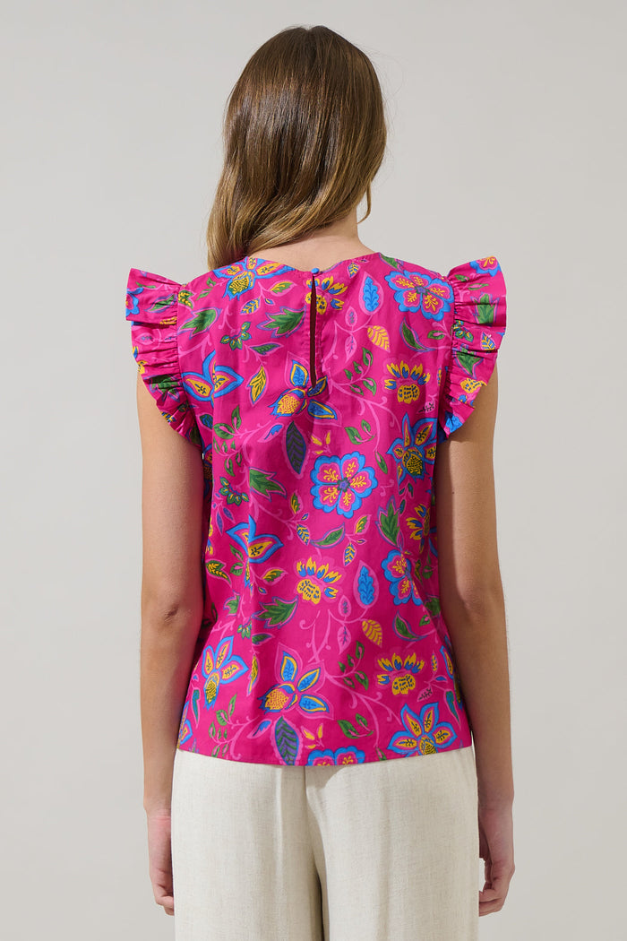 Signy Floral Tisha Smocked Ruffle Top