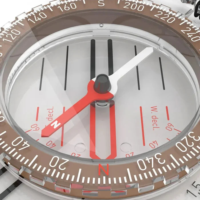 Close-up detail of the needle bezel on the Silva 3NL 360 compass