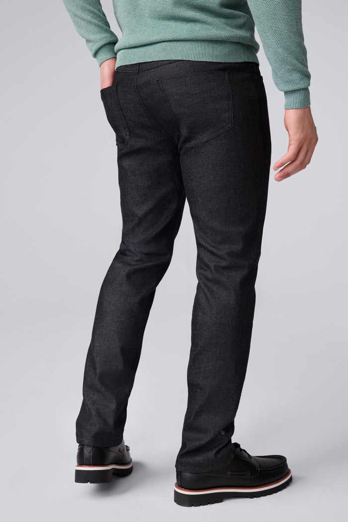 Back view of man wearing SILVER Denim - Straight Leg Jeans in Black Rinse