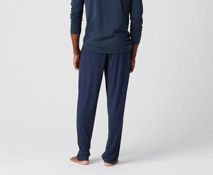 back view of man wearing Silver HD Pajama Pant in True Navy