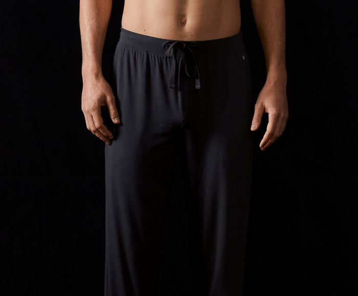 front view of man wearing Silver HD Pajama Pant in True Black
