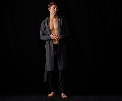 front view of man wearing Silver HD Pajama Pant in True Black
