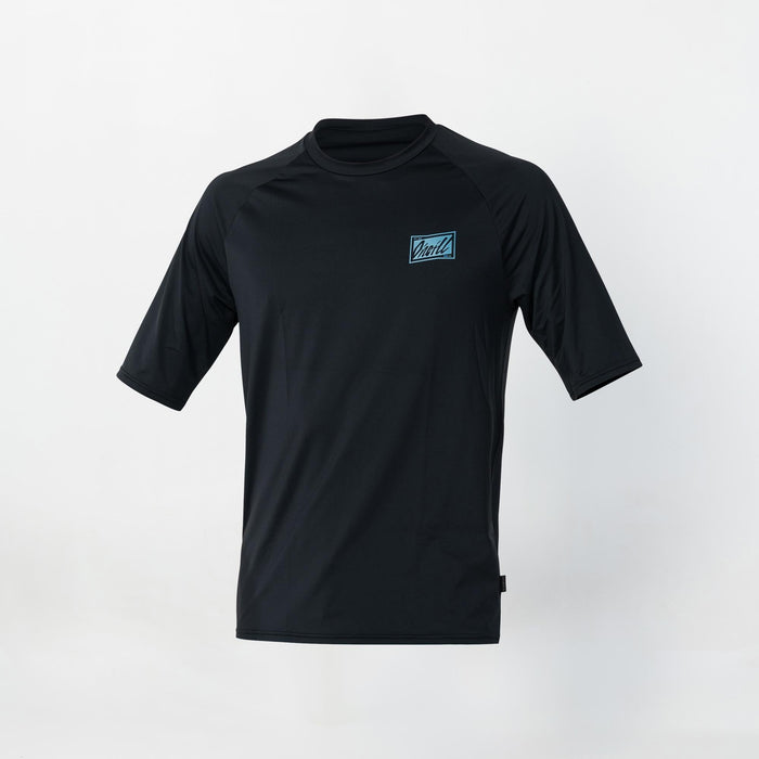 Skewed Short Sleeve Rash Vest Tee - Black