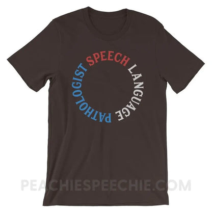 SLP Circle Premium Soft Tee - Brown / S - T-Shirts & Tops peachiespeechie.com