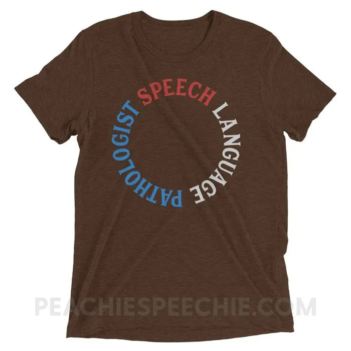 SLP Circle Tri-Blend Tee - Brown Triblend / XS - T-Shirts & Tops peachiespeechie.com