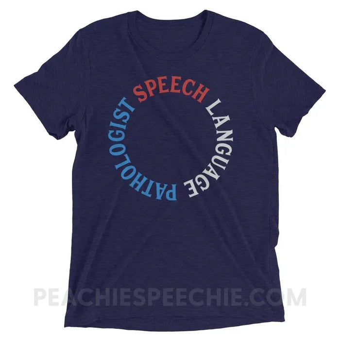 SLP Circle Tri-Blend Tee - Navy Triblend / XS - T-Shirts & Tops peachiespeechie.com