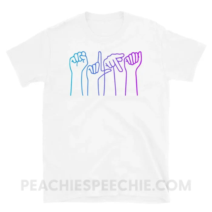 SLPA Hands Classic Tee - White / S - T-Shirts & Tops peachiespeechie.com
