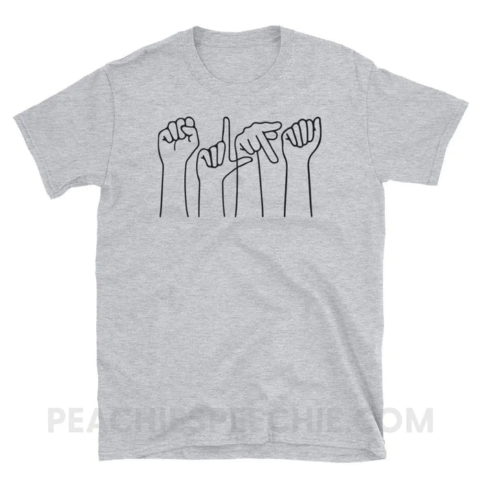 SLPA Hands Classic Tee - Sport Grey / S - T-Shirts & Tops peachiespeechie.com