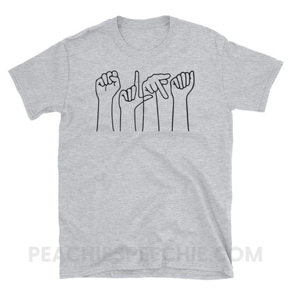SLPA Hands Classic Tee - Sport Grey / S - T-Shirts & Tops peachiespeechie.com