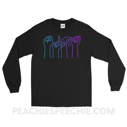 SLPA Hands Long Sleeve Tee - Black / S - T-Shirts & Tops peachiespeechie.com