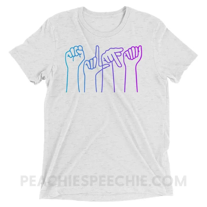 SLPA Hands Tri-Blend Tee - White Fleck Triblend / XS - T-Shirts & Tops peachiespeechie.com