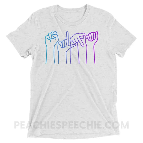 SLPA Hands Tri-Blend Tee - White Fleck Triblend / XS - T-Shirts & Tops peachiespeechie.com
