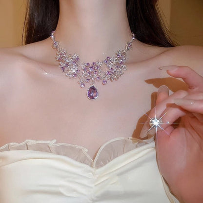 Snowflake Sparkling Diamond Necklace fashionnsio