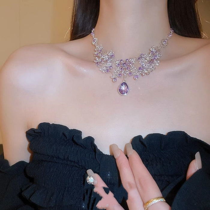 Snowflake Sparkling Diamond Necklace fashionnsio