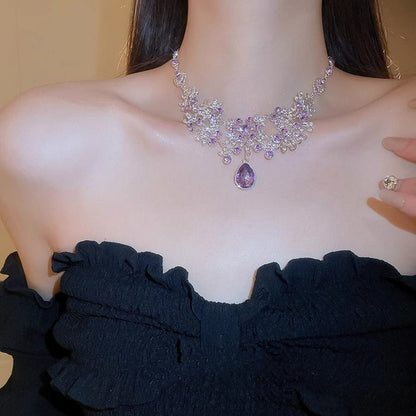 Snowflake Sparkling Diamond Necklace fashionnsio