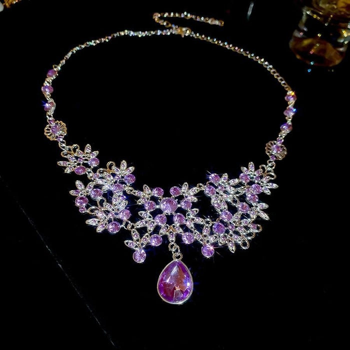 Snowflake Sparkling Diamond Necklace fashionnsio