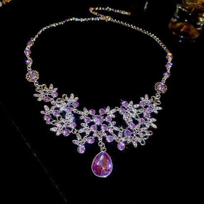 Snowflake Sparkling Diamond Necklace fashionnsio
