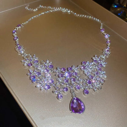 Snowflake Sparkling Diamond Necklace fashionnsio