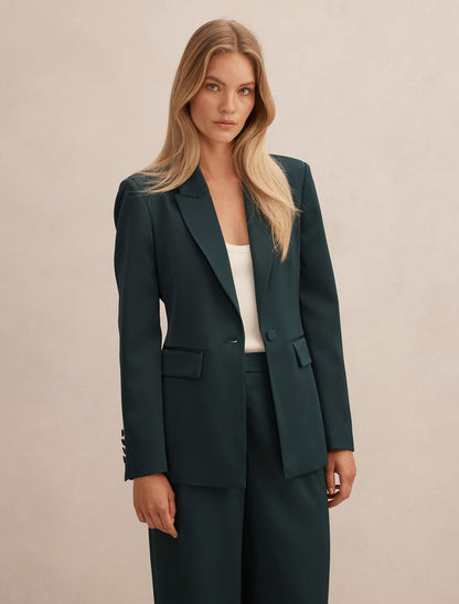 Solana Satin Single Breasted Blazer Forever New