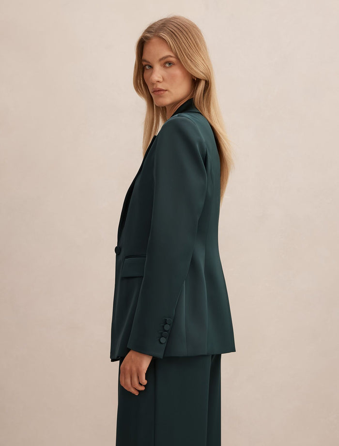 Solana Satin Single Breasted Blazer Forever New