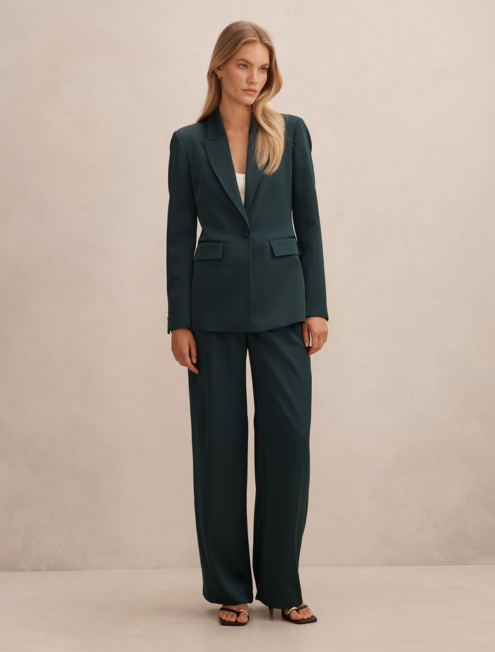Solana Satin Single Breasted Blazer Forever New