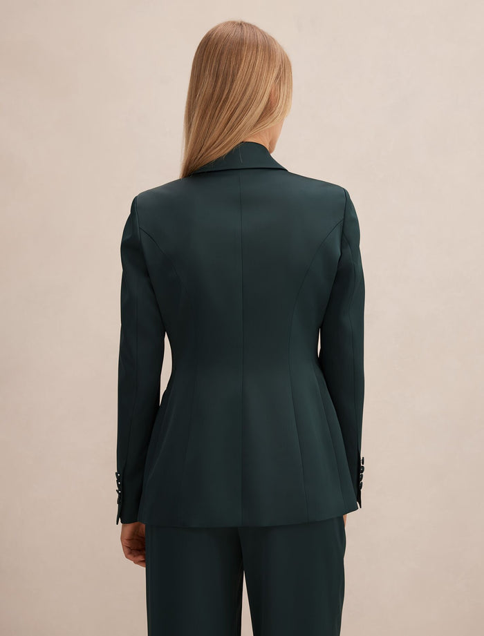 Solana Satin Single Breasted Blazer Forever New