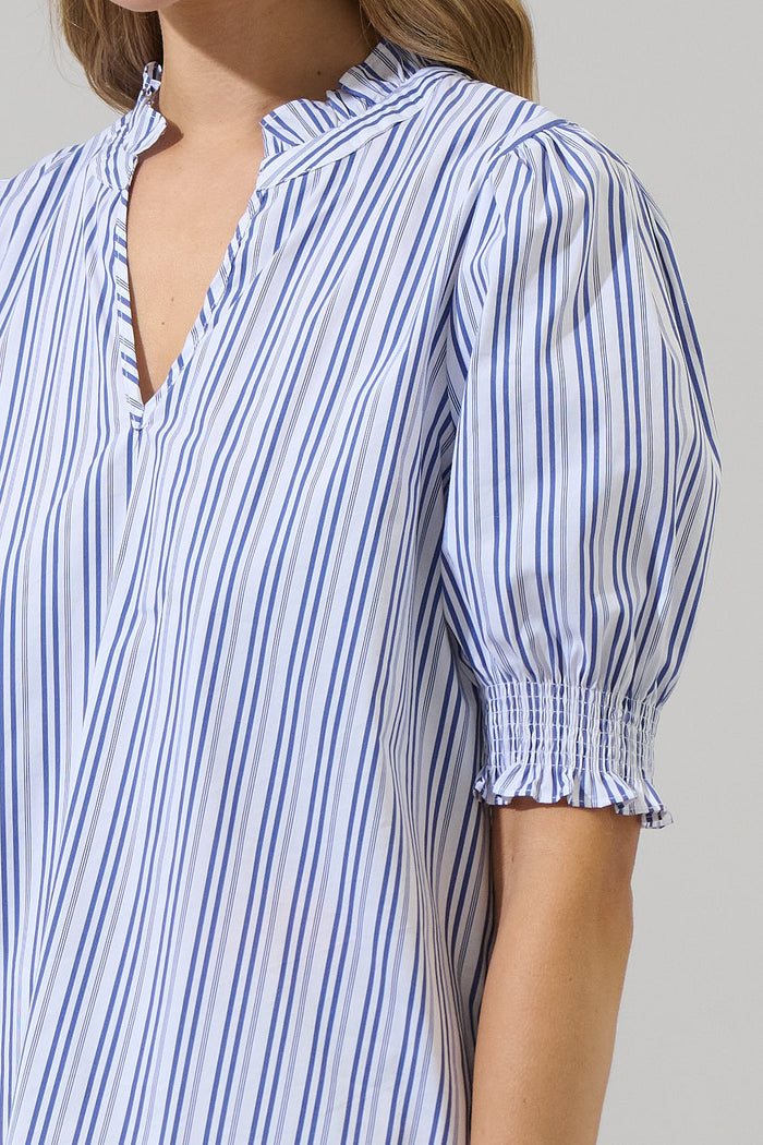Somer Striped Reign Split Neck Top