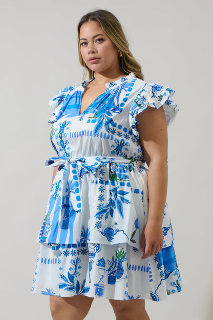Sosy Postcard Marisol Tiered Mini Dress Curve