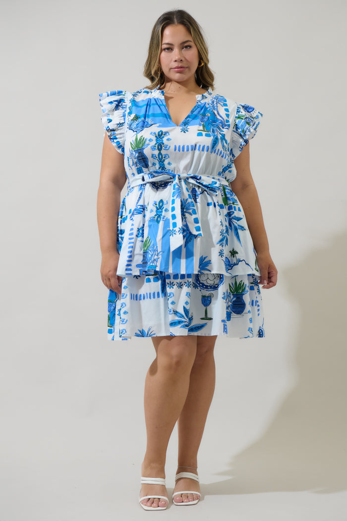 Sosy Postcard Marisol Tiered Mini Dress Curve