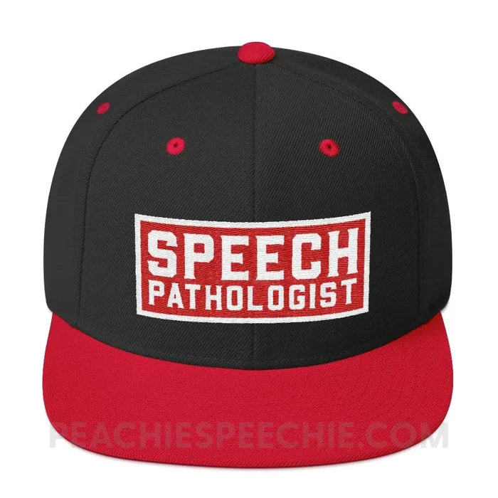 Speech Pathologist Premium Ball Cap - Black/ Red - Hats peachiespeechie.com