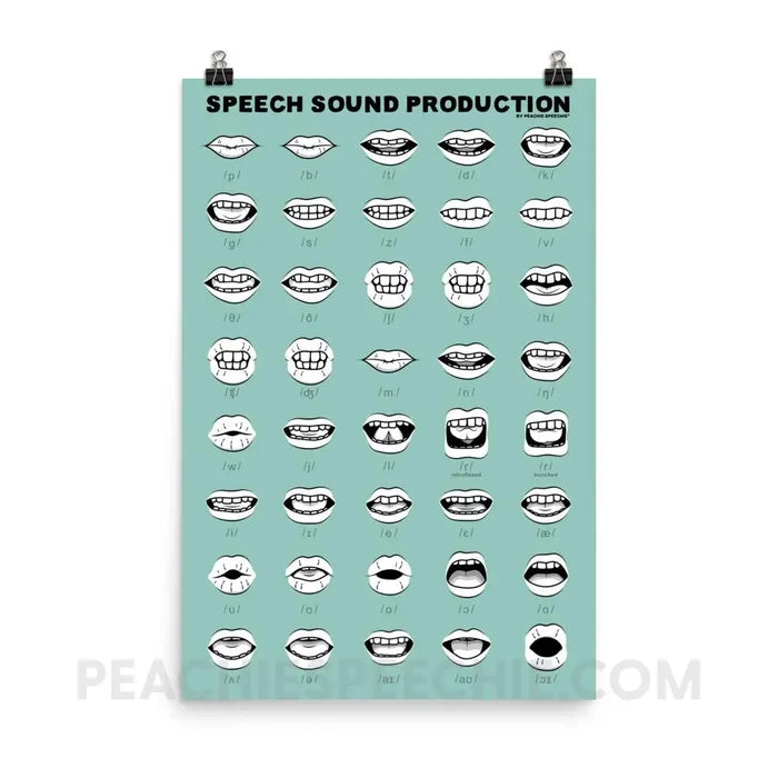 Speech Sound Production Poster - 24×36 - Posters peachiespeechie.com