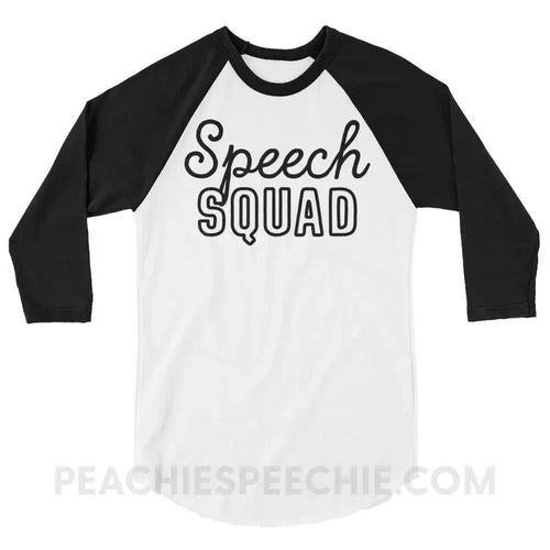 Speech Squad Baseball Tee - White/Black / XS - T-Shirts & Tops peachiespeechie.com