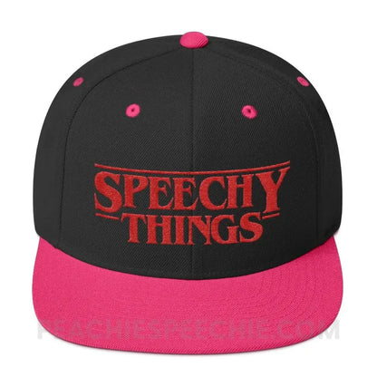 Speechy Things Premium Ball Cap - Black/ Neon Pink - Hats peachiespeechie.com