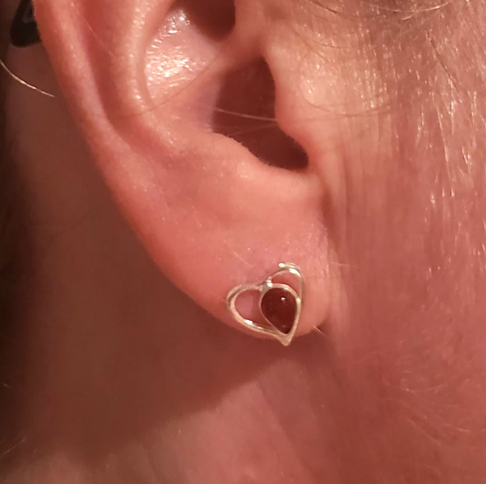 small heart stud earrings