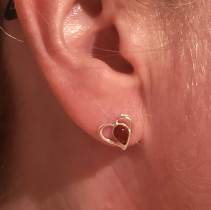 small heart stud earrings