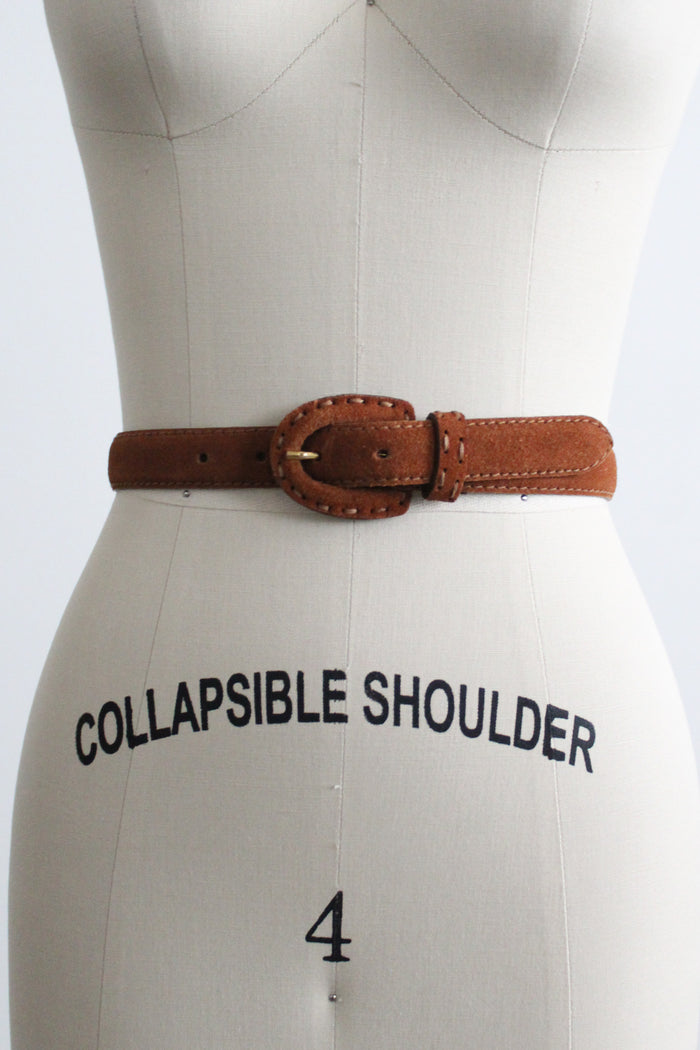 stitched leather belt