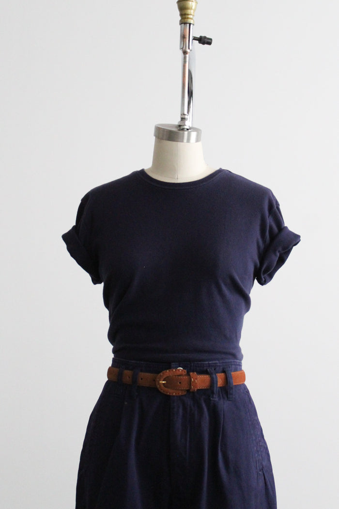 stitched leather belt